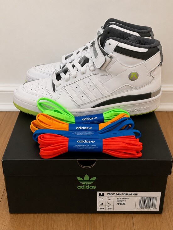 adidas Other - adidas Men's × XBOX White and Black High-Top Sneakers with Neon Lace Pack